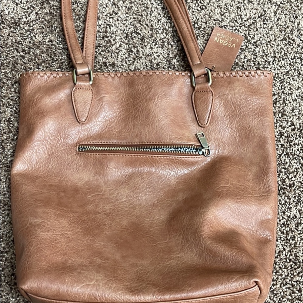 Vegan leather tote bag